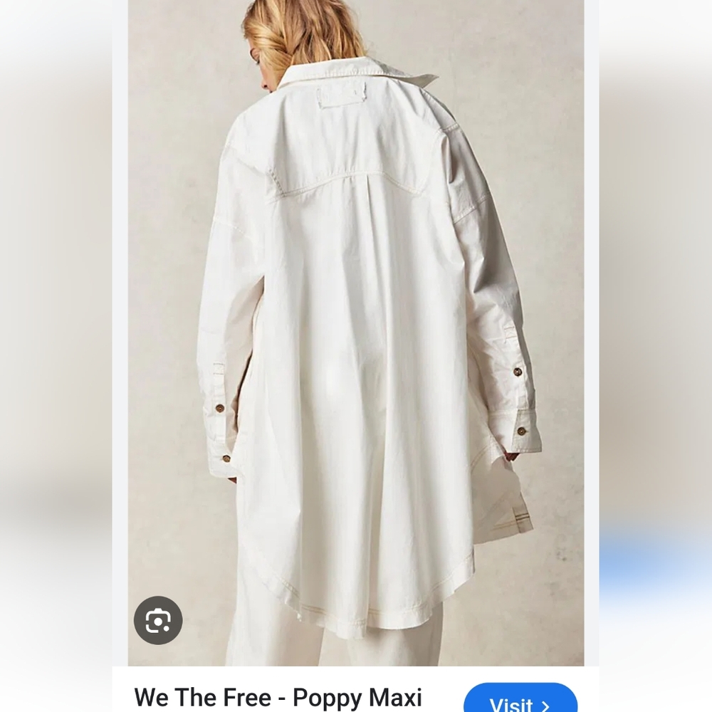 We The Free White Maxi Shirt Dress NWT - Picture 3 of 13